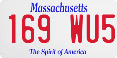 MA license plate 169WU5