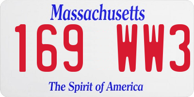 MA license plate 169WW3