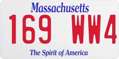 MA license plate 169WW4