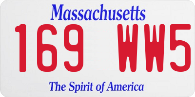MA license plate 169WW5