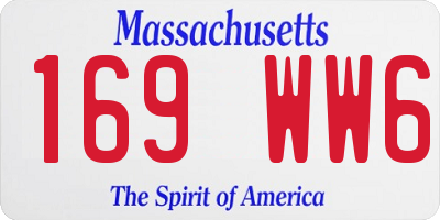 MA license plate 169WW6