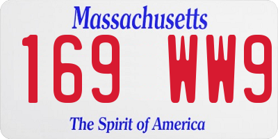 MA license plate 169WW9