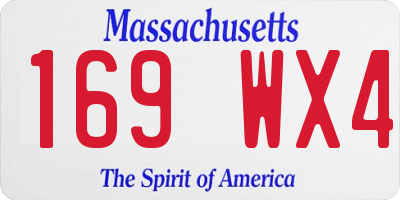 MA license plate 169WX4