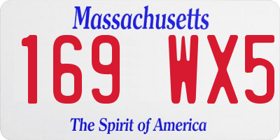 MA license plate 169WX5