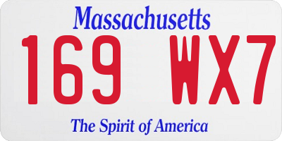 MA license plate 169WX7