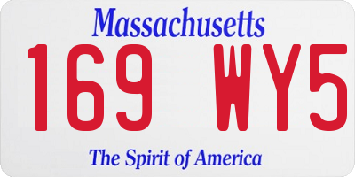 MA license plate 169WY5