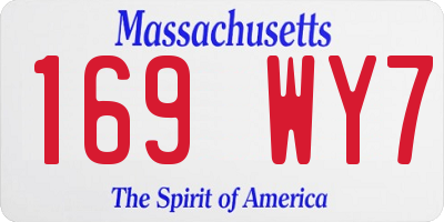 MA license plate 169WY7