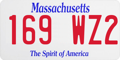 MA license plate 169WZ2