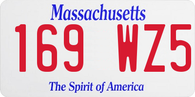 MA license plate 169WZ5