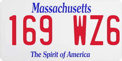MA license plate 169WZ6
