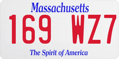 MA license plate 169WZ7