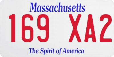 MA license plate 169XA2