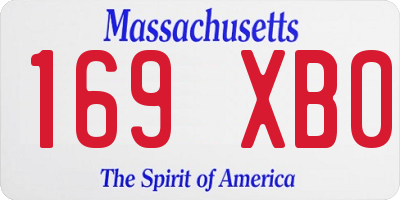 MA license plate 169XB0