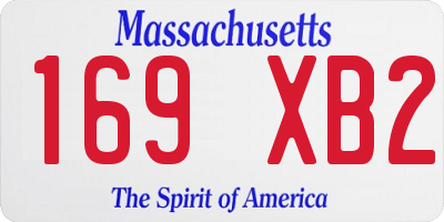 MA license plate 169XB2
