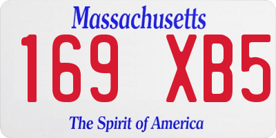 MA license plate 169XB5