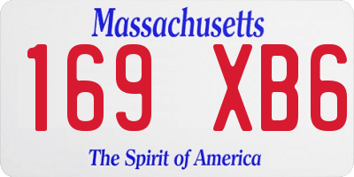 MA license plate 169XB6