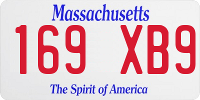 MA license plate 169XB9