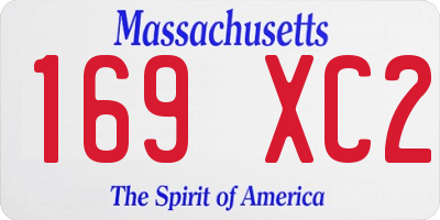 MA license plate 169XC2