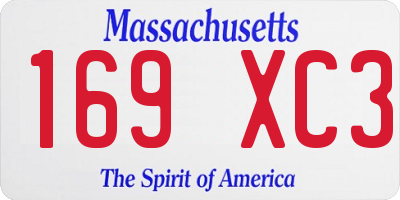 MA license plate 169XC3