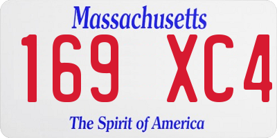 MA license plate 169XC4
