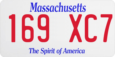 MA license plate 169XC7