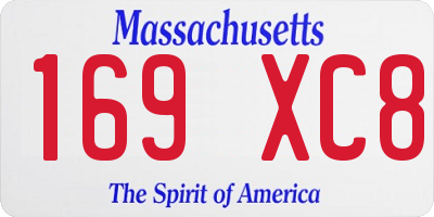 MA license plate 169XC8