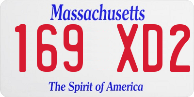 MA license plate 169XD2