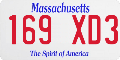 MA license plate 169XD3