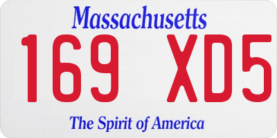 MA license plate 169XD5