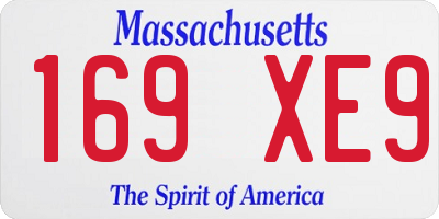 MA license plate 169XE9