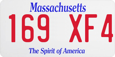 MA license plate 169XF4