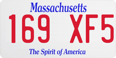 MA license plate 169XF5
