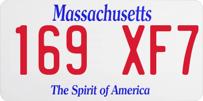 MA license plate 169XF7