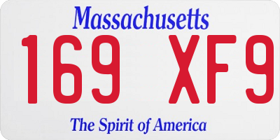 MA license plate 169XF9