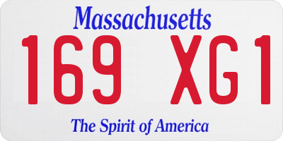 MA license plate 169XG1