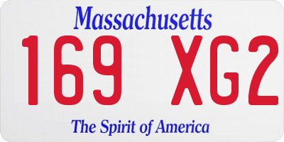 MA license plate 169XG2