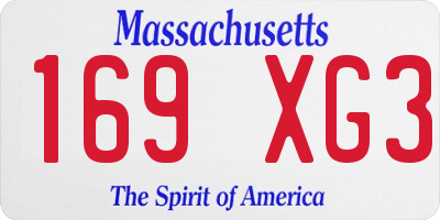MA license plate 169XG3