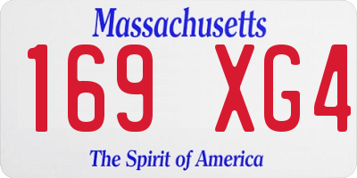 MA license plate 169XG4