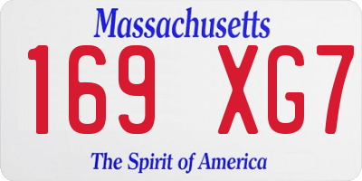 MA license plate 169XG7