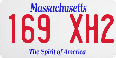 MA license plate 169XH2