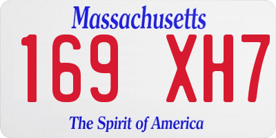 MA license plate 169XH7