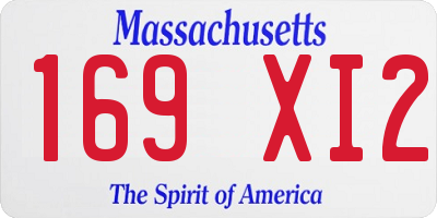 MA license plate 169XI2