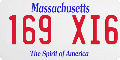 MA license plate 169XI6