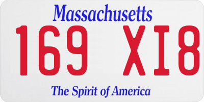 MA license plate 169XI8