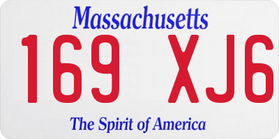 MA license plate 169XJ6