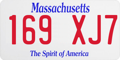 MA license plate 169XJ7