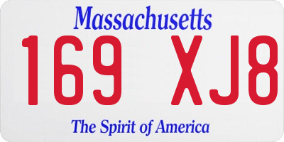 MA license plate 169XJ8