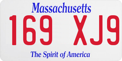 MA license plate 169XJ9
