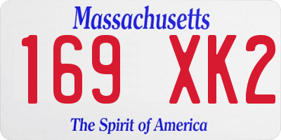 MA license plate 169XK2