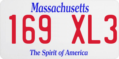 MA license plate 169XL3